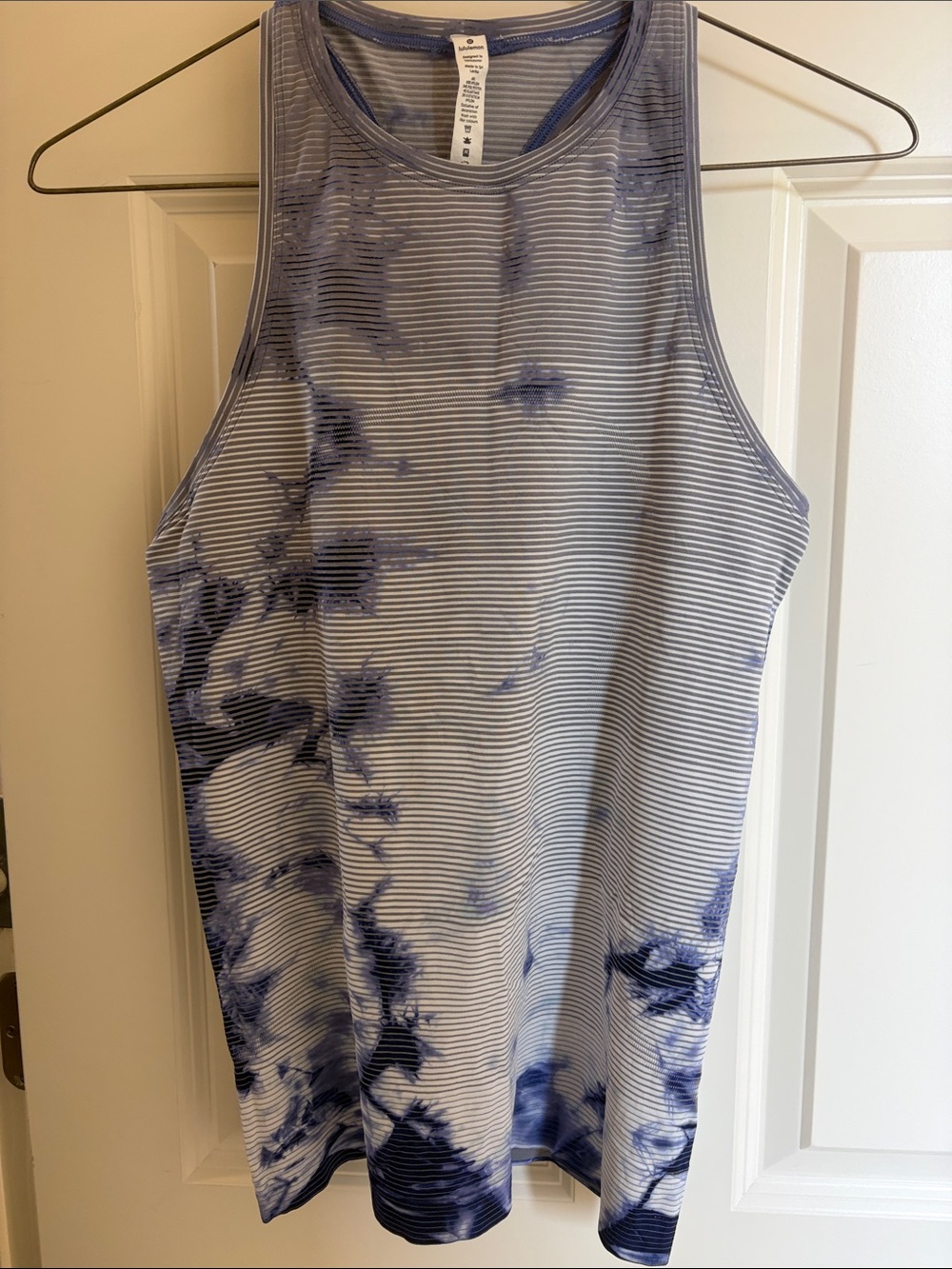 Lululemon Athletic Tank Top - Blue Tie-Dye Stripe